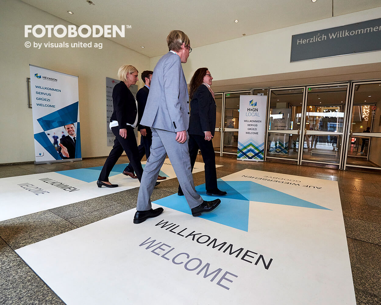 Hexagon FOTOBODEN™ Messeboden Tradeshow