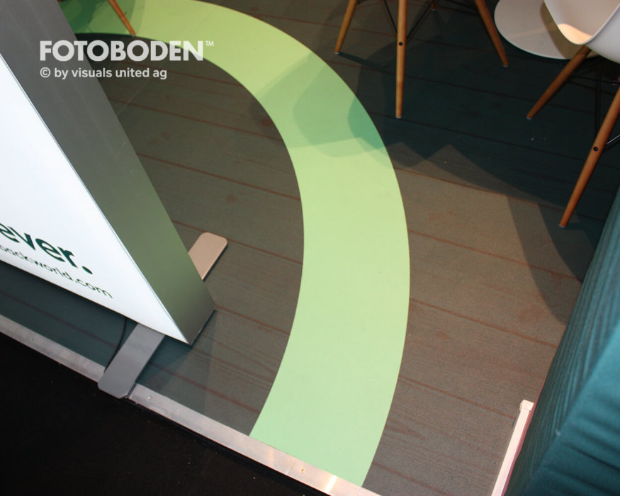 Messeboden Boden bedrucken Vinyl Messebau