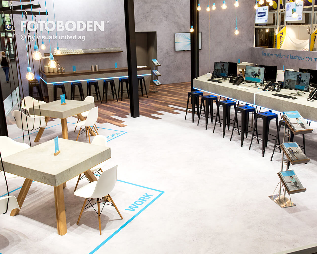 FOTOBODEN™ Messeboden Tradeshow Messestand ideen
