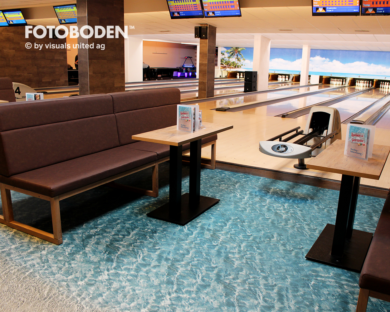 Strand mit Wasser Vinyl Bodenbelag, Designboden