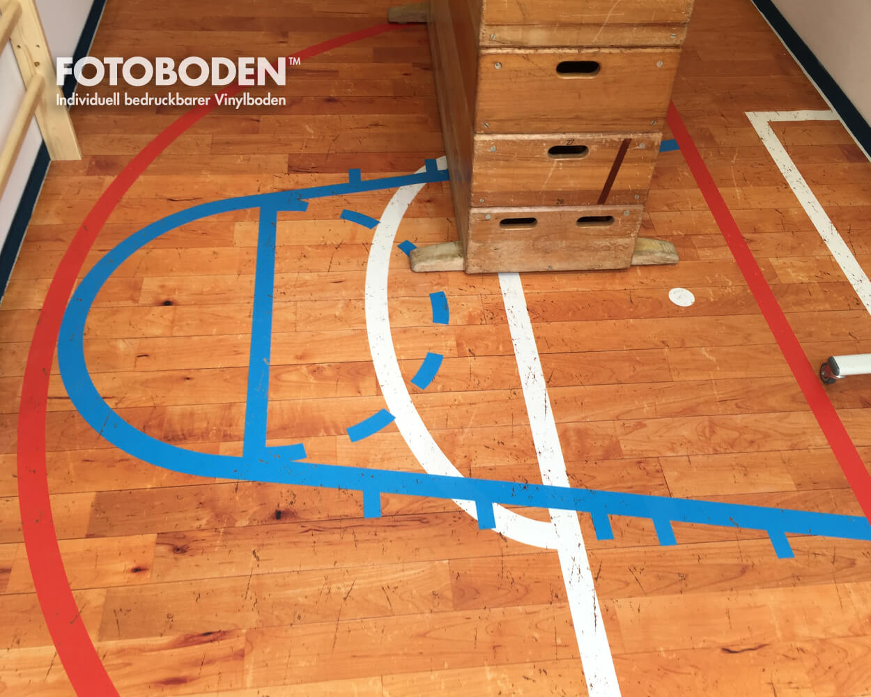 Sporthallenboden Holzoptik spielenden PVC