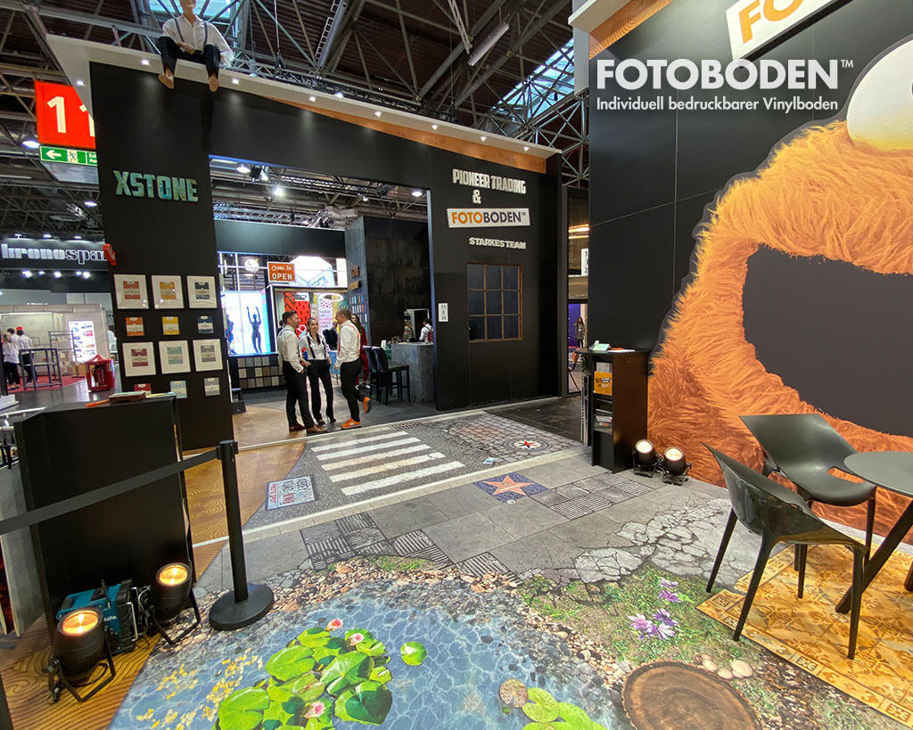 FOTOBODEN™ Messestand Euroshop 2020 Bedruckter Messeboden